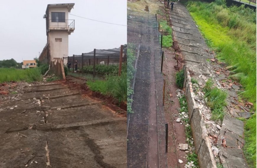 Muro de presídio desaba na fronteira e deixa população em alerta