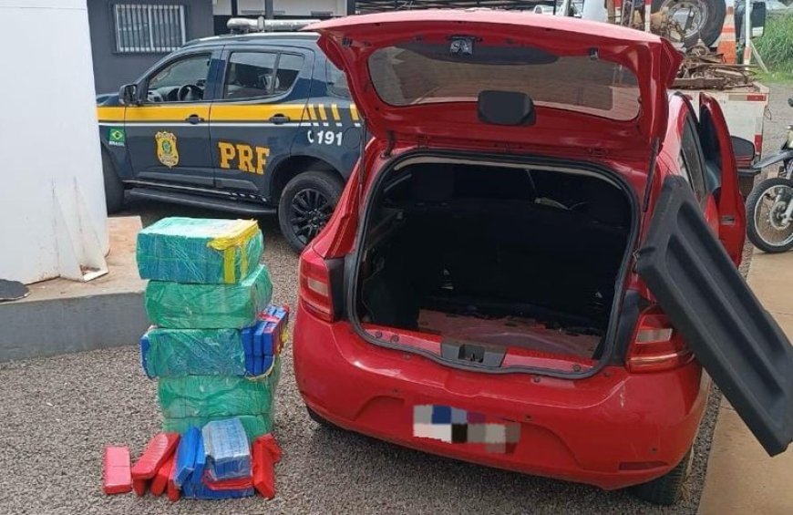 PRF apreende 129 Kg de maconha na BR-267 em Bataguassu