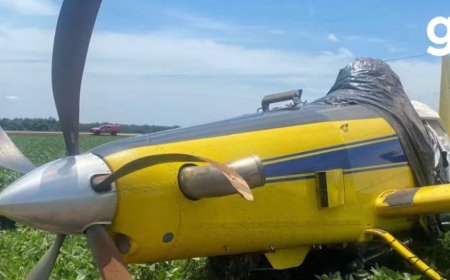 Pouso emergencial de avião agrícola mobiliza bombeiros na MT-242