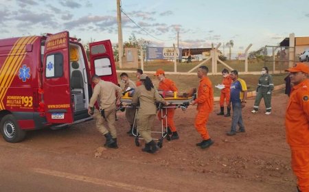 Motociclista fica ferido após ser atingido por trator na MS-010