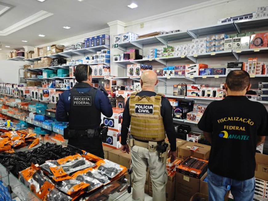 Operação Safira: Anatel e Receita Federal apreendem mais de duas toneladas de eletrônicos piratas na Paraíba
