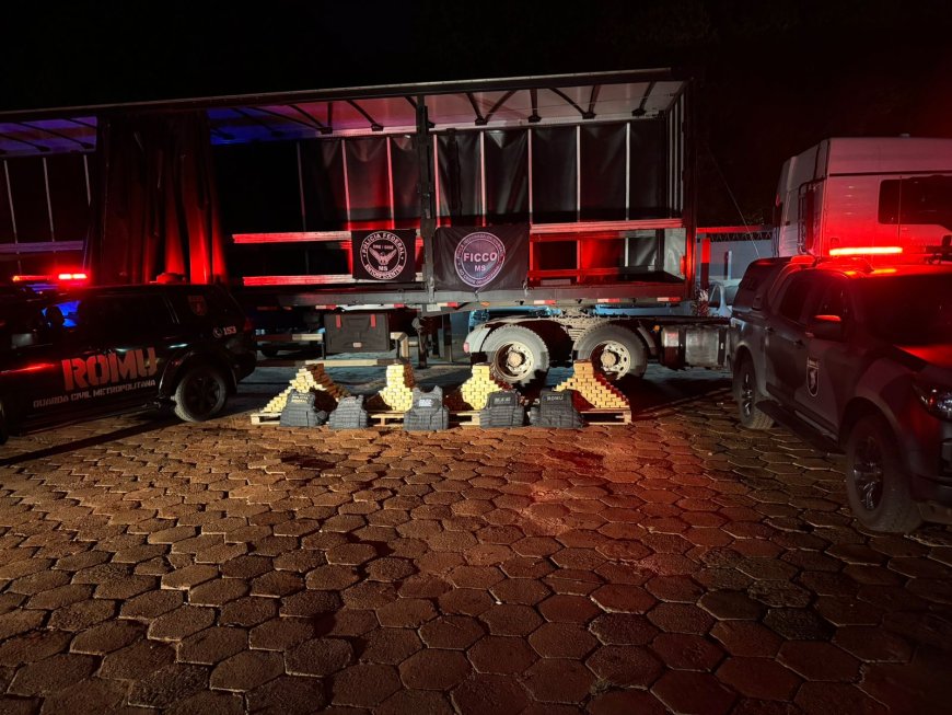 FICCO/MS Apreende Caminhão com Fundo Falso e Grande Carga de Cocaína em Rota Estratégica