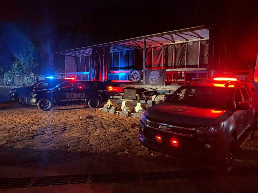 FICCO/MS apreende caminhão com fundo falso carregado de cocaína