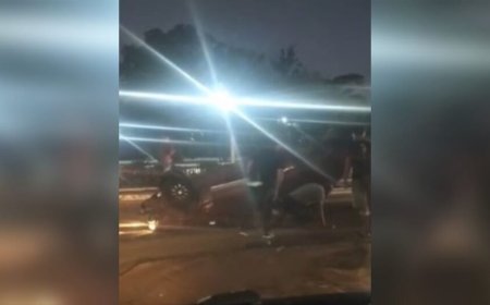 Capotamento assusta motoristas em Campo Grande