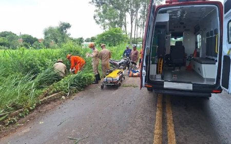 Motociclista sofre acidente e fica gravemente ferido em Miranda