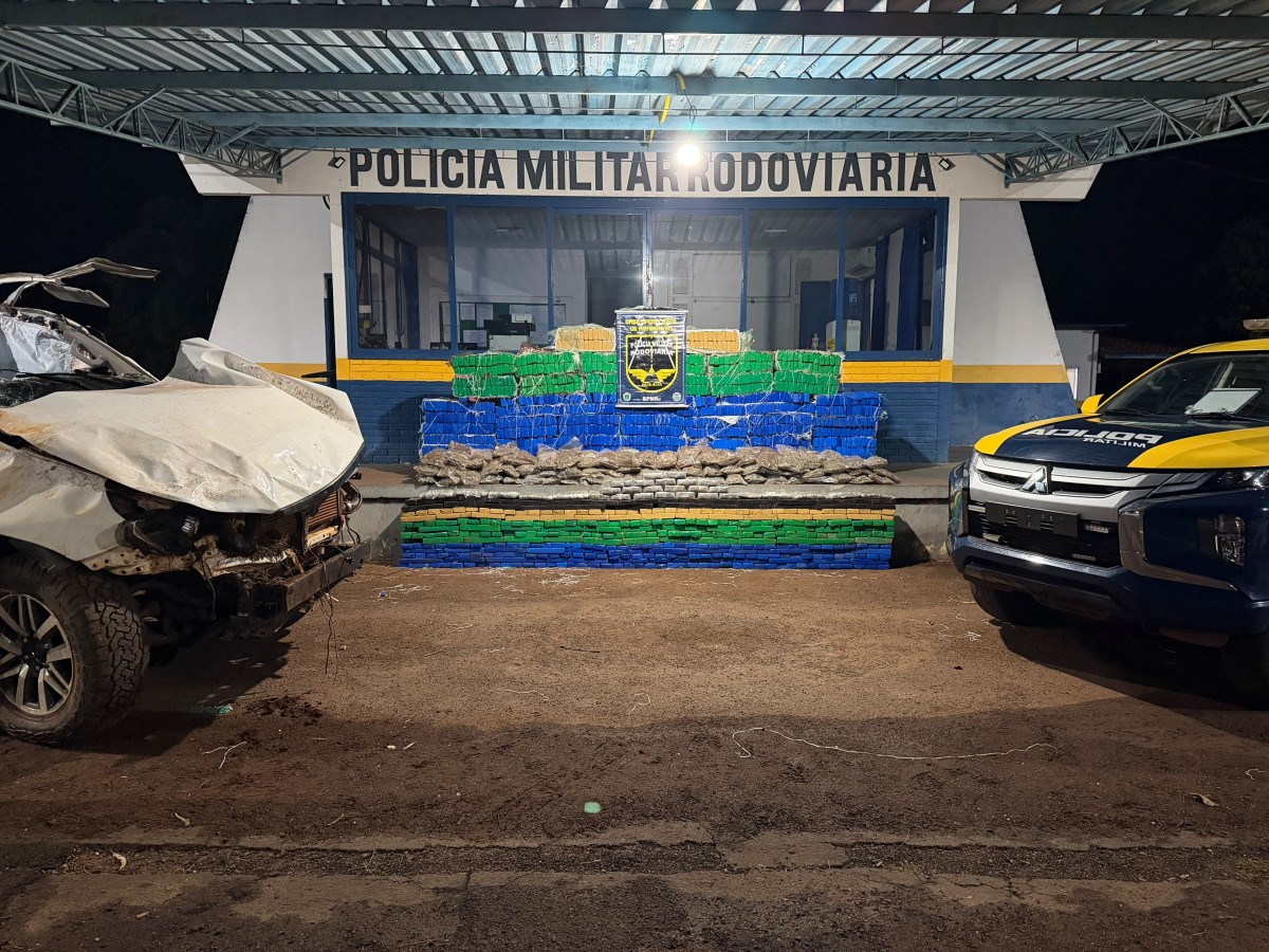 BPMRv apreende 1,8 tonelada de drogas na MS-289 e causa prejuízo de R$ 6,6 milhões ao tráfico
