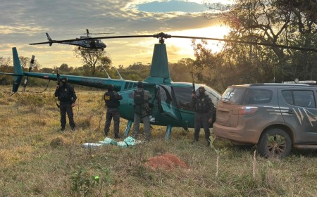 DOF apreende helicóptero com cocaína em MS