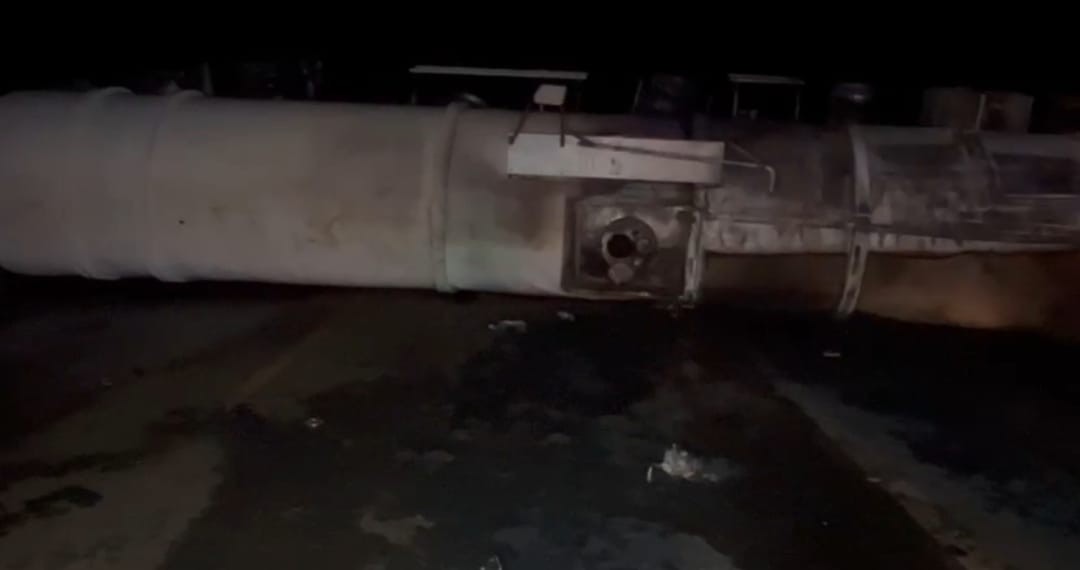 Colisão com anta provoca acidente fatal com dois mortos e incêndio de carreta na BR-267