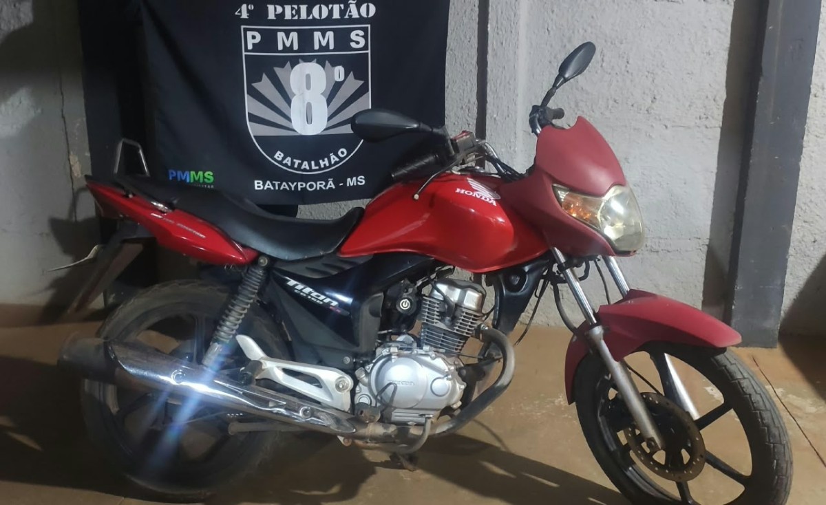 PM recupera moto furtada menos de uma hora após crime em Batayporã