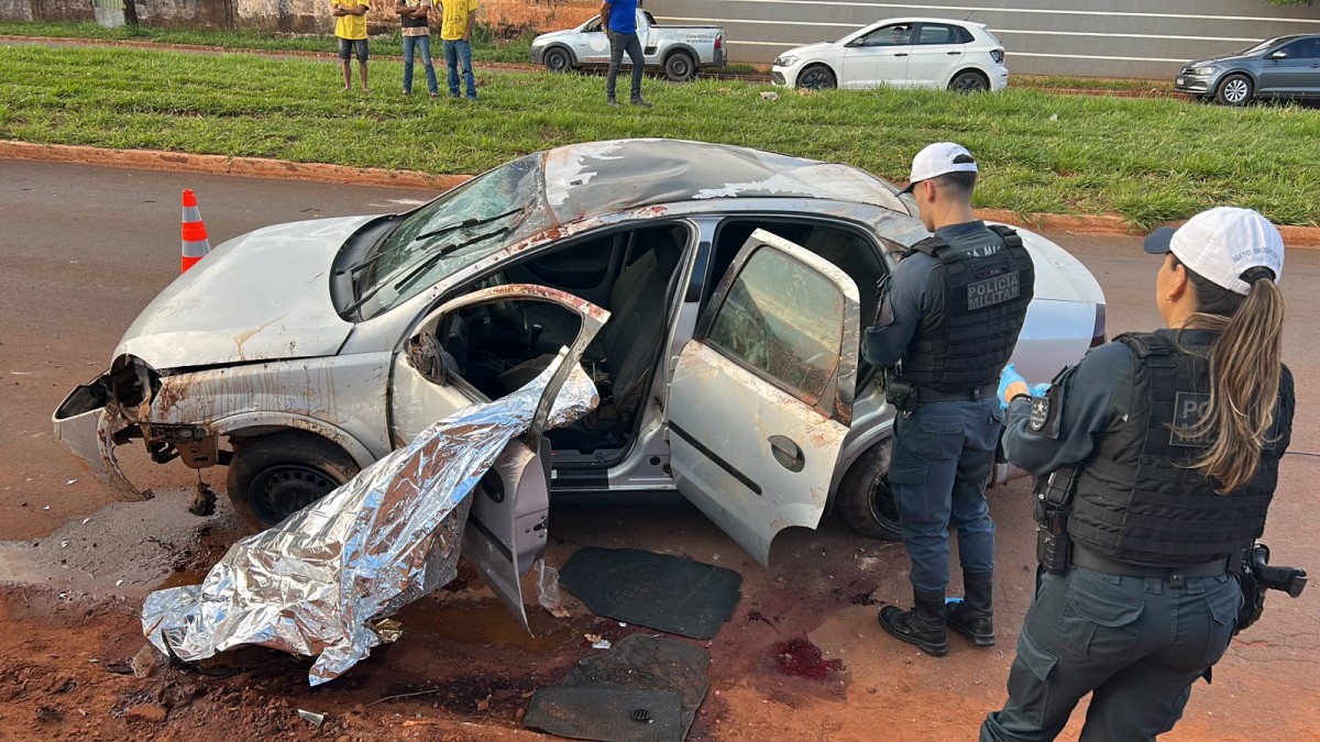 Motorista de 27 anos morre após capotar carro na Avenida Guaicurus, em Campo Grande