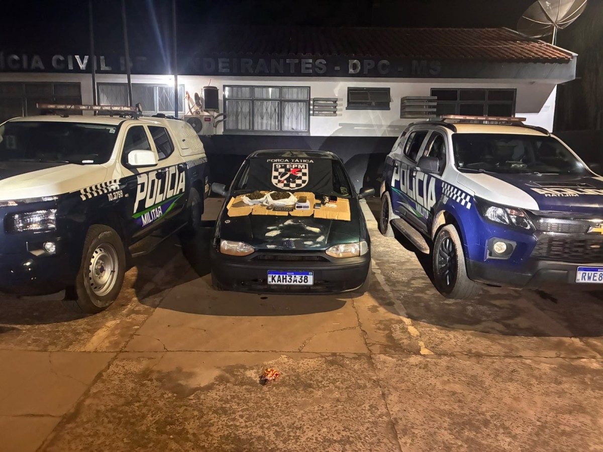 Operação da PM em Bandeirantes prende dupla por tráfico de drogas e veículo adulterado