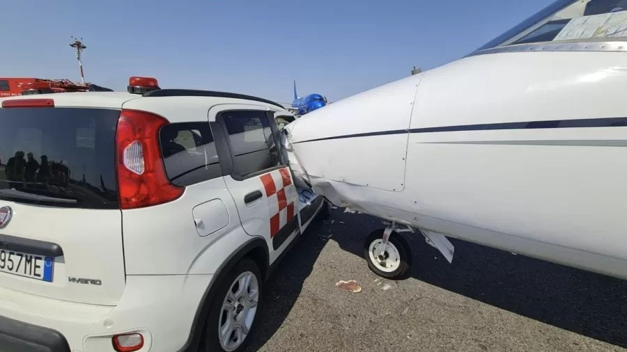 Colisão entre carro e jato paralisa aeroporto de Milão