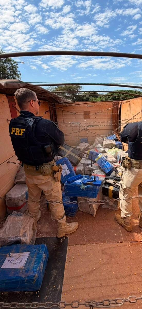 PRF apreende mais de 3 toneladas de maconha escondidas em caminhão na BR-376
