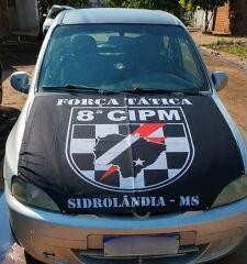 Carro suspeito de uso em execução é localizado em Sidrolândia; polícia apreende armas e R$ 24 mil