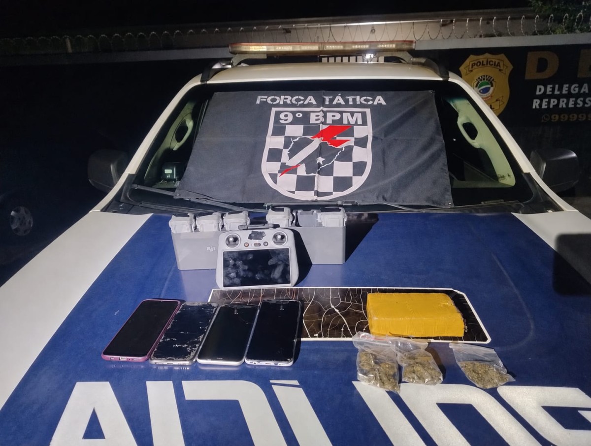 Força Tática prende quatro suspeitos com droga e equipamentos de drone no Jardim Noroeste