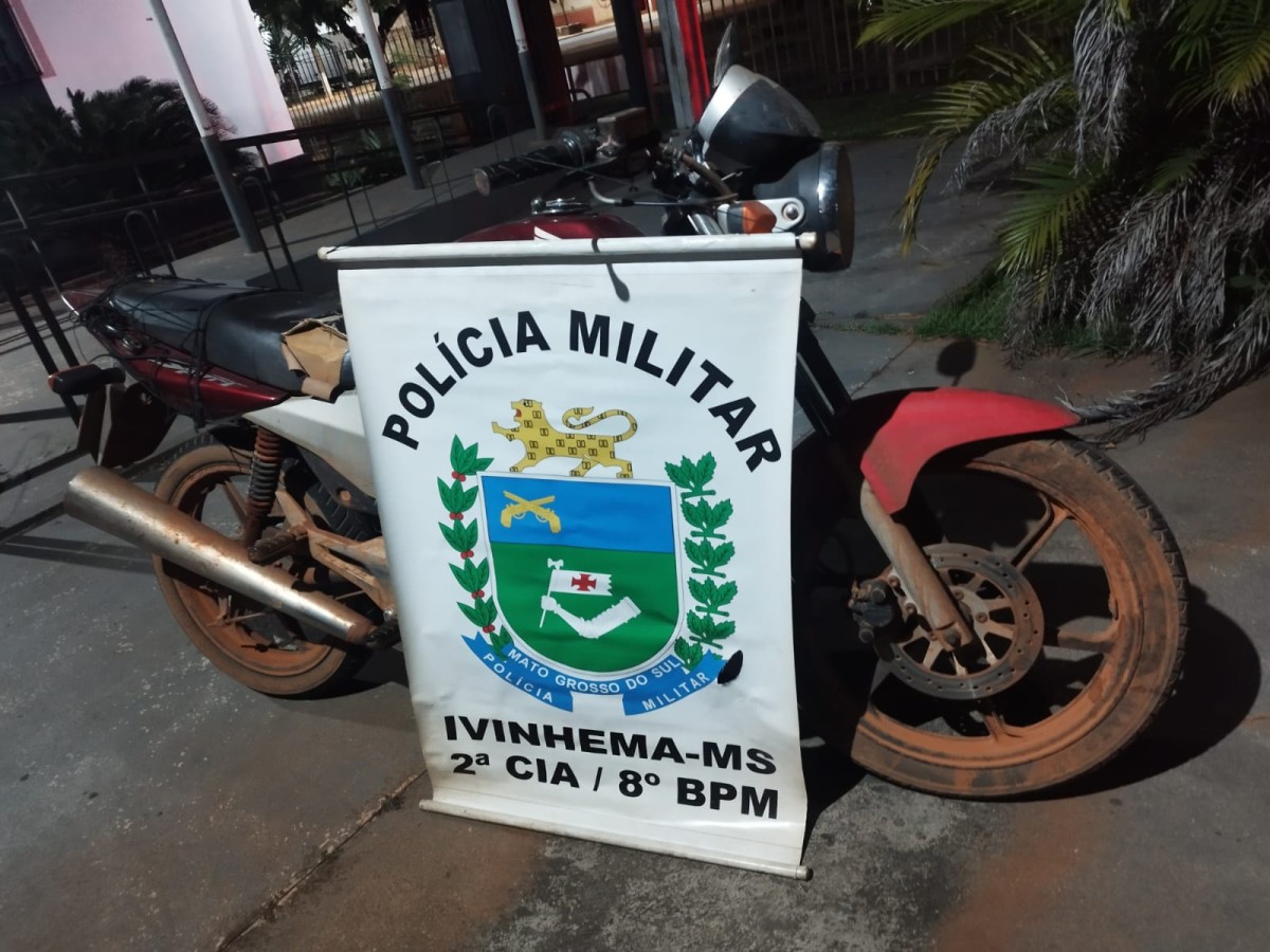 PM recupera motocicleta com registro de roubo em Ivinhema