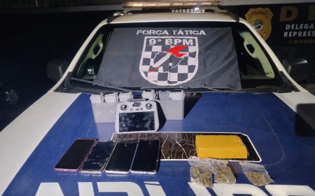 Força Tática prende quatro suspeitos com droga e equipamentos de drone no Jardim Noroeste