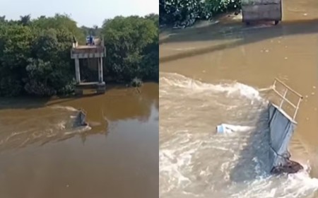 Caminhoneiro morre após ponte cair sobre o Rio Taquari