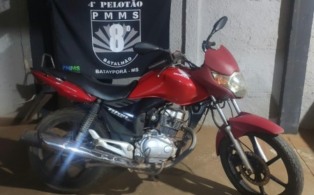 PM recupera moto furtada menos de uma hora após crime em Batayporã