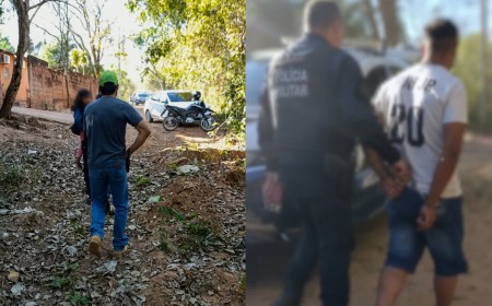 Homem é preso em mata com a filha de 5 anos após assassinar a esposa a facadas em Aquidauana