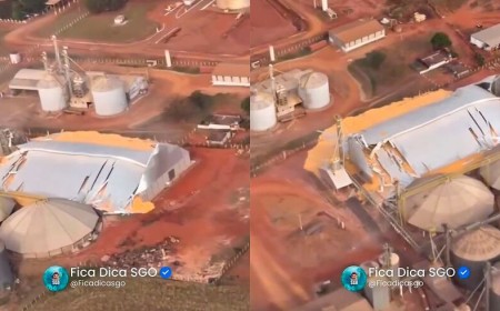 Armazém desaba e espalha mais de 30 toneladas de milho em São Gabrie