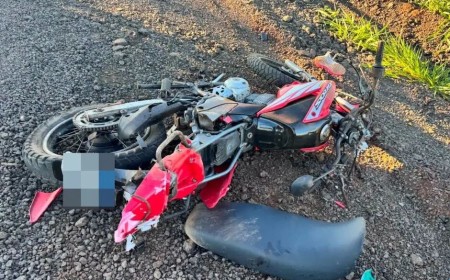 Mulher morre e marido fica ferido em colisão entre moto e carreta na MS-156