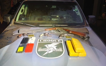 BPChoque confronta suspeitos de duplo homicídio, apreende armas e drogas e efetua prisão na zona rural de Cassilândia