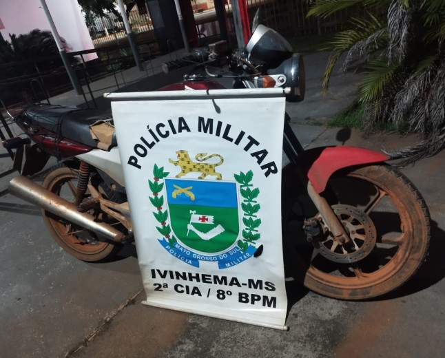 PM recupera motocicleta com registro de roubo em Ivinhema