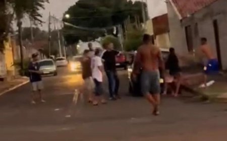 Pancadaria com garrafadas e homem armado com faca assusta moradores no Aero Rancho