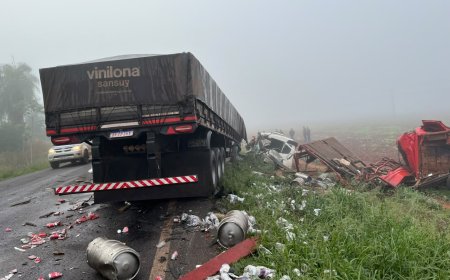 Motorista morre após colisão entre carretas na MS-157 sob forte neblina