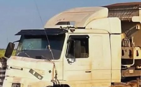 Colisão entre carreta e trator deixa um morto e um ferido na MS-162, em Dois Irmãos do Buriti