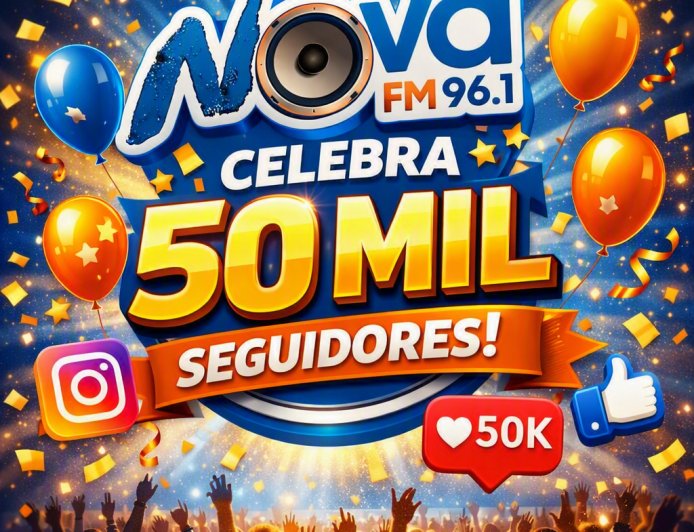 Rádio Nova FM 96.1 alcança 50 mil seguidores e consolida liderança no Vale do Ivinhema