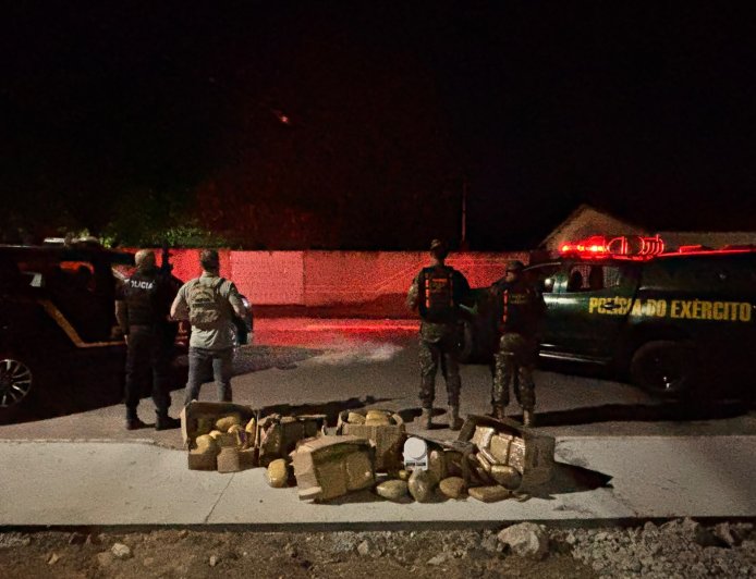 PF e Exército apreendem 101 kg de maconha e prendem quatro pessoas em Corumbá