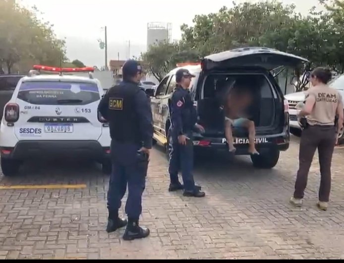 Guarda Civil apoia DEAM e homem é preso em flagrante por violência doméstica no Jardim Sayonara