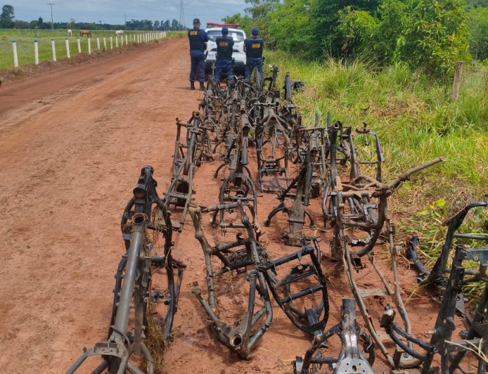 Guarda Civil Metropolitana descobre desmanche clandestino e apreende mais de 100 quadros de motos em Campo Grande