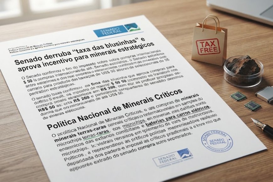 Senado derruba “taxa das blusinhas” e aprova incentivo para minerais estrat…