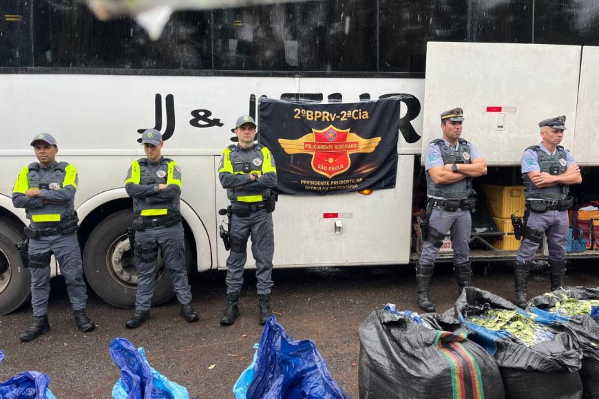 Polícia Rodoviária faz apreensão recorde de quase 750 kg de folha de coca n…