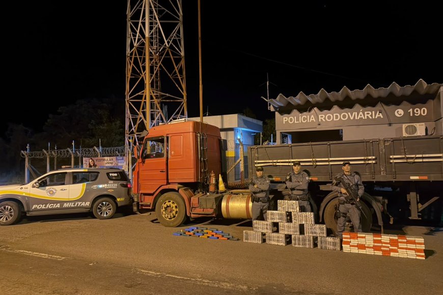 Motorista paraguaio é preso com quase 246 kg de cocaína e pasta base na Rod…