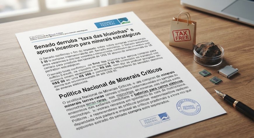 Senado derruba “taxa das blusinhas” e aprova incentivo para minerais estratégicos
