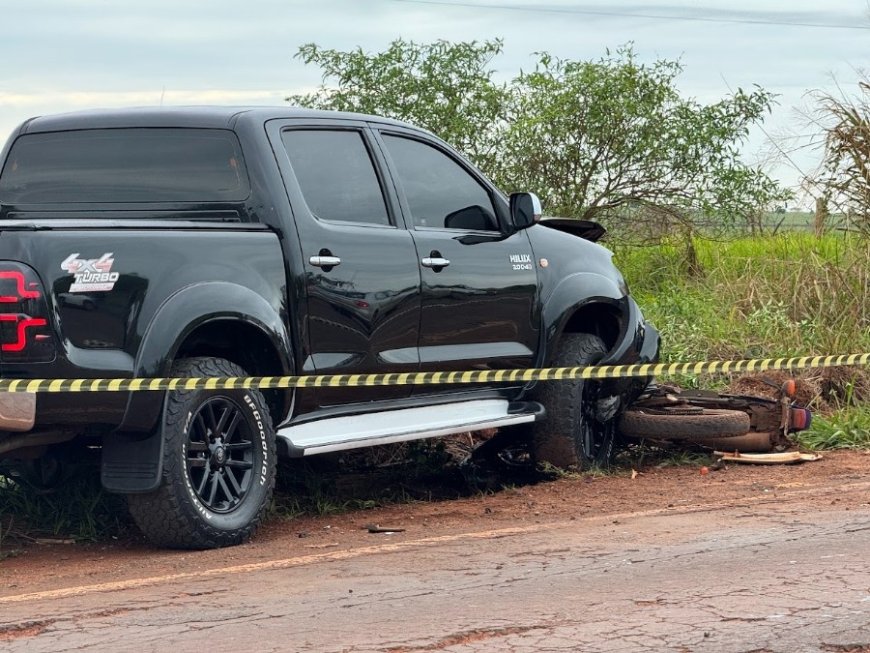 Colisão frontal na MS-141 entre Ivinhema e Novo Horizonte do Sul resulta na morte de motociclista