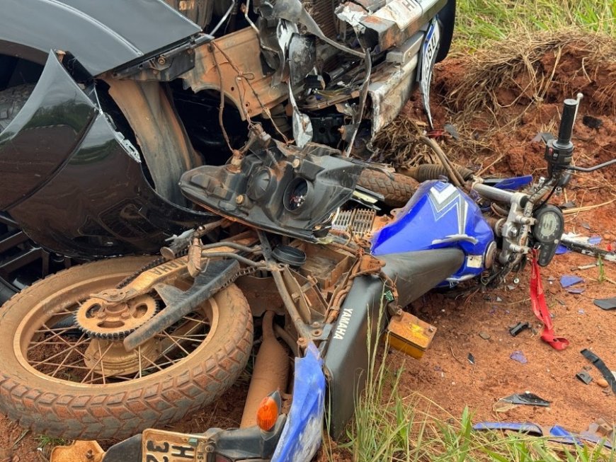 Colisão frontal na MS-141 entre Ivinhema e Novo Horizonte do Sul resulta na morte de motociclista