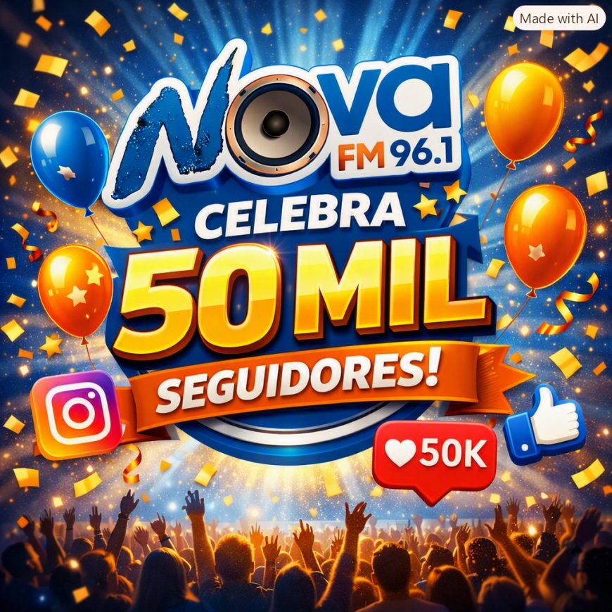 Rádio Nova FM 96.1 alcança 50 mil seguidores e consolida liderança no Vale do Ivinhema