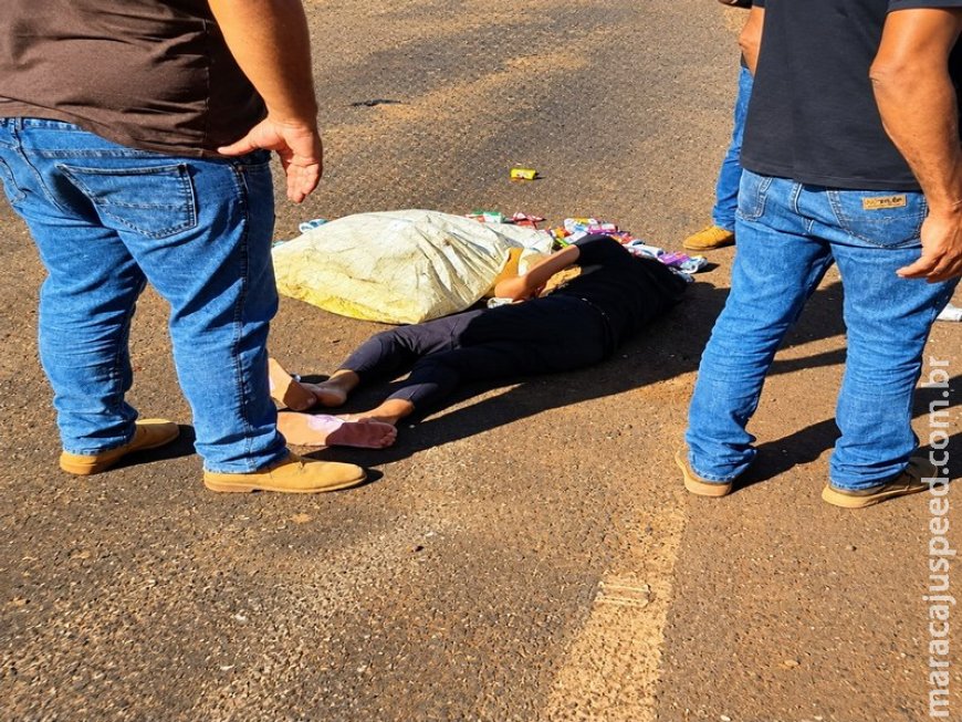 Carreta atropela catadora e mata idosa na MS-267