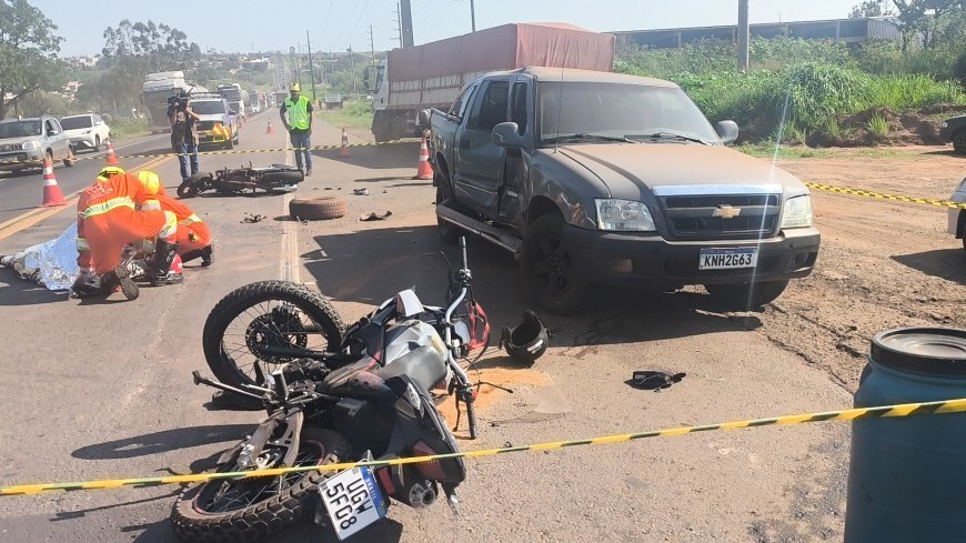 Tragédia na BR-163: conversão irregular de caminhonete provoca acidente e mata motociclista em Campo Grande