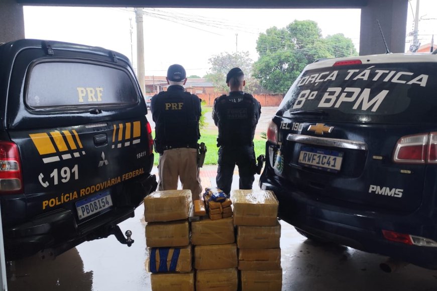 Fuga na chuva termina com apreensão de 202 kg de