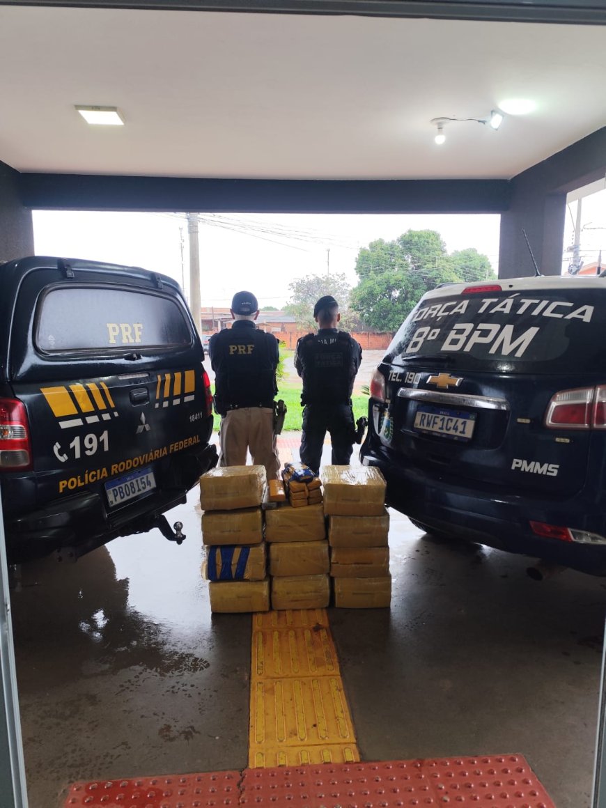 Fuga na chuva termina com apreensão de 202 kg de