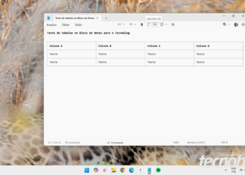 Bloco de Notas do Windows 11 começa a suportar tabelas • Tecnoblog