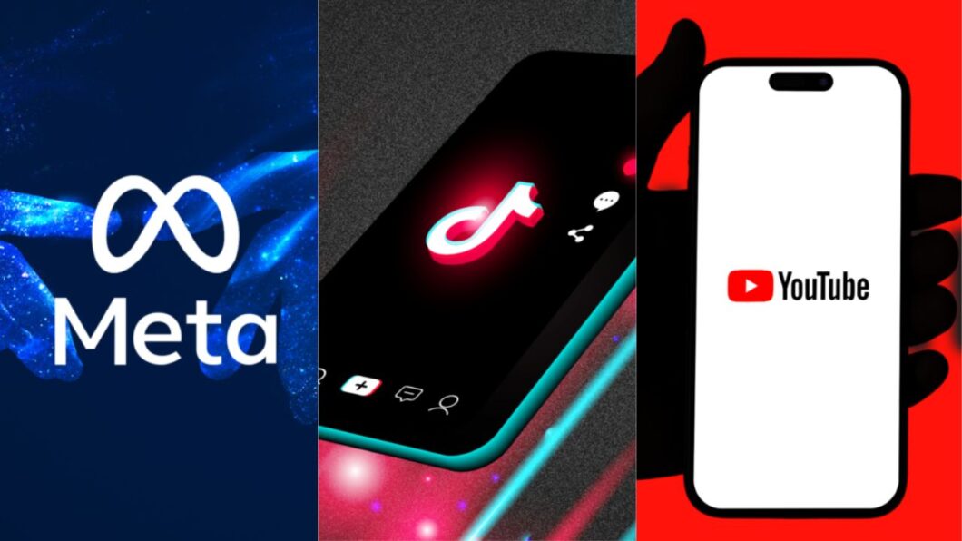 Meta, TikTok e YouTube