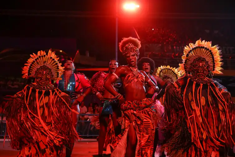 Tomaz Silva/Agência Brasil Rio de Janeiro (RJ), 04/03/2025 – Paraíso do Tuiuti desfila no terceiro dia de carnaval do grupo Especial na Marquês de Sapucaí, na região central do Rio de Janeiro. Foto: Tomaz Silva/Agência Brasil