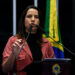 Em discurso, à tribuna, governadora de Pernambuco, Raquel Lyra.